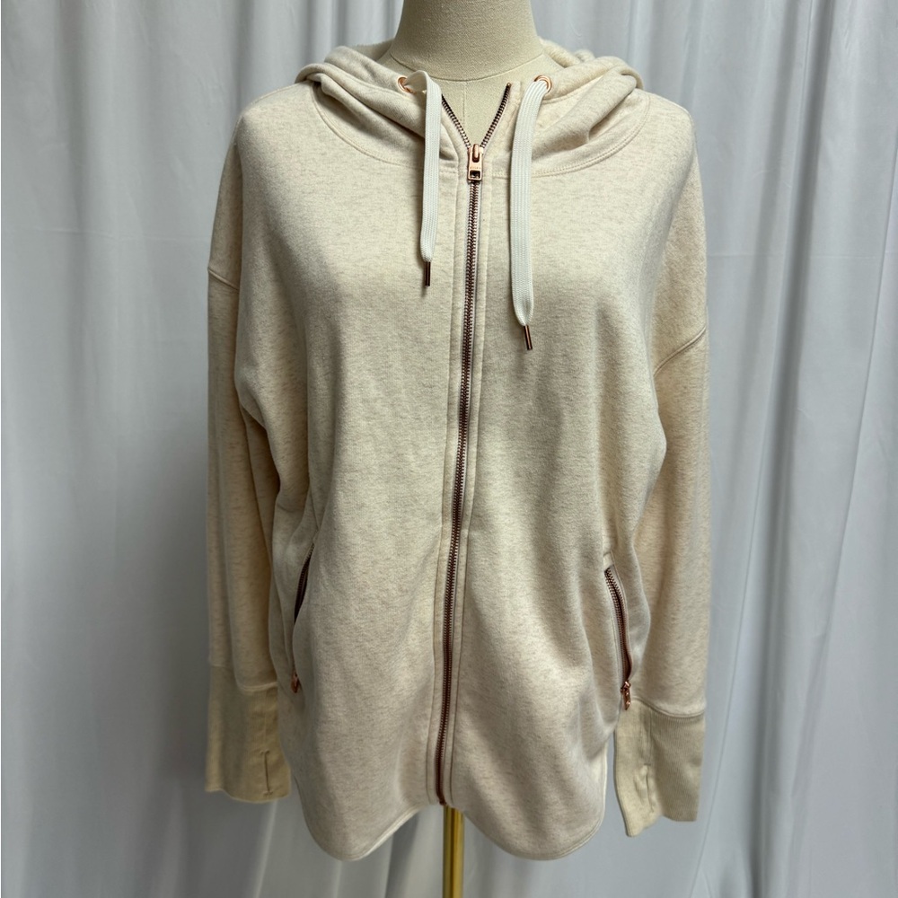 Athleta Women's Beige Zip-Up Hoodie